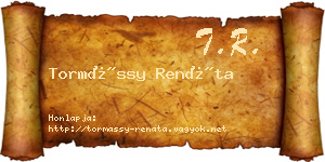 Tormássy Renáta névjegykártya